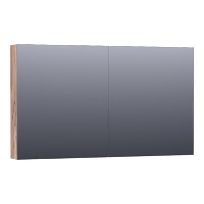 BRAUER Dual Spiegelkast - 120x70x15cm - 2 links- rechtsdraaiende spiegeldeur - MFC - Almond SK-DU120AL