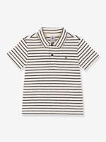 Gestreept poloshirt met korte mouwen voor jongens PETIT BATEAU vanille