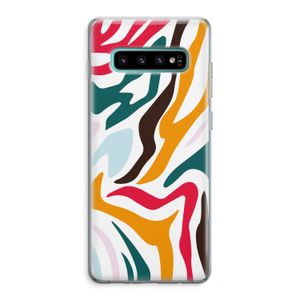Colored Zebra: Samsung Galaxy S10 Plus Transparant Hoesje