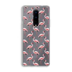 Flamingoprint groen: OnePlus 8 Transparant Hoesje