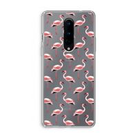 Flamingoprint groen: OnePlus 8 Transparant Hoesje