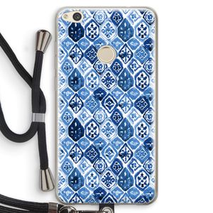 Blauw motief: Huawei Ascend P8 Lite (2017) Transparant Hoesje met koord