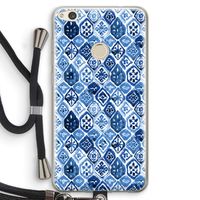 Blauw motief: Huawei Ascend P8 Lite (2017) Transparant Hoesje met koord