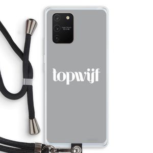 Topwijf Grijs Wit: Samsung Galaxy S10 Lite Transparant Hoesje met koord
