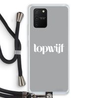 Topwijf Grijs Wit: Samsung Galaxy S10 Lite Transparant Hoesje met koord
