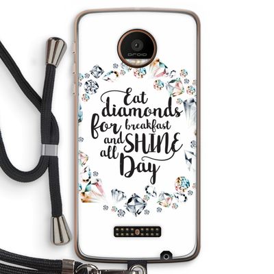 Diamonds: Motorola Moto Z Force Transparant Hoesje met koord