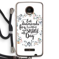 Diamonds: Motorola Moto Z Force Transparant Hoesje met koord