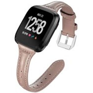 Fitbit Versa 1 / 2 & Lite bandje TPU leer - Bruin