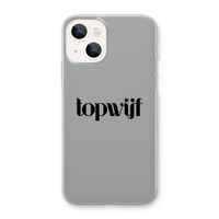 Topwijf Grijs Zwart: iPhone 13 mini Transparant Hoesje
