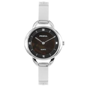 Prisma P.1466 Horloge staal/parelmoer zilverkleurig-zwart 30 mm