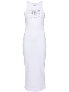 Blumarine robe longue à strass - Blanc