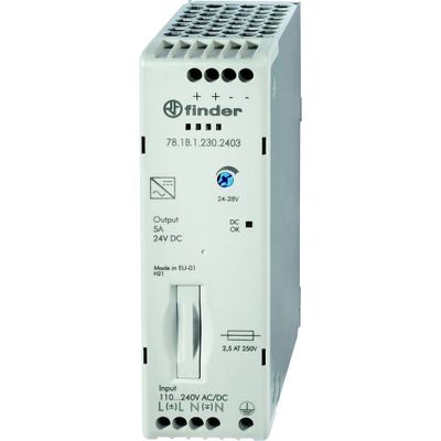 Finder 78.1B.1.230.2403 DIN-rail netvoeding 24 V/DC 5 A 110 W Inhoud 1 stuk(s)