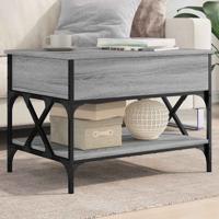 Salontafel 70x50x50 cm bewerkt hout en metaal grijs sonoma - thumbnail