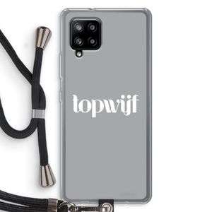 Topwijf Grijs Wit: Samsung Galaxy A42 5G Transparant Hoesje met koord
