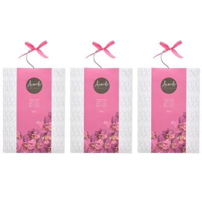 Acorde Geurzakjes Orchidee - 3x - met ophanghaak - 55 gr - geurkaartjes / luchtverfrisser