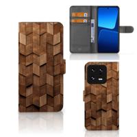 Book Style Case voor Xiaomi 13 Pro Wooden Cubes | Portemonnee hoesje