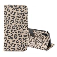 Luipaard patroon horizontale Flip lederen case voor iPhone XR met houder & kaartsleuven (geel)