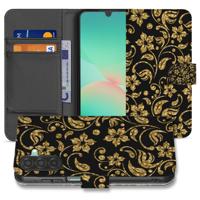 Samsung Galaxy A17 Boekhoes Gouden Bloemen Met Pasjesvak