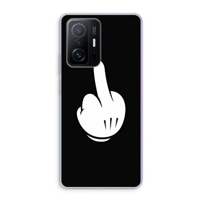 Middle finger black: Xiaomi 11T Pro Transparant Hoesje