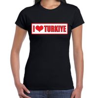 I love Turkiye / Turkije landen t-shirt zwart dames I love Turkiye / Turkije landen t-shirt zwart dames