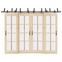 Doos met onderdelen voor schuifdeur 305 cm staal zwart