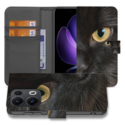 OPPO Reno 13 Pro | Book Case | 'Zwarte Kat' - Stijlvolle Bescherming met Karakter OPPO Reno 13 Pro | Book Case | 'Zwarte Kat' - Stijlvolle Bescherming met Karakter