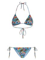 ETRO bikini à imprimé Bouquet - Bleu