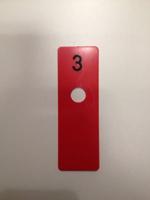 Paskamerschijf rood 40x120 mm NUMMER 3