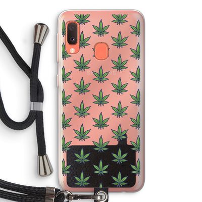 Weed: Samsung Galaxy A20e Transparant Hoesje met koord