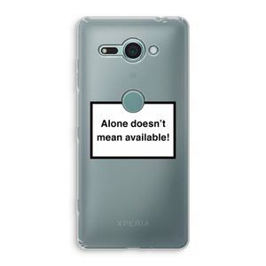Alone: Sony Xperia XZ2 Compact Transparant Hoesje