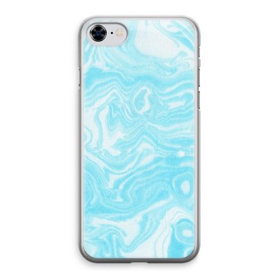 Waterverf blauw: iPhone 8 Transparant Hoesje