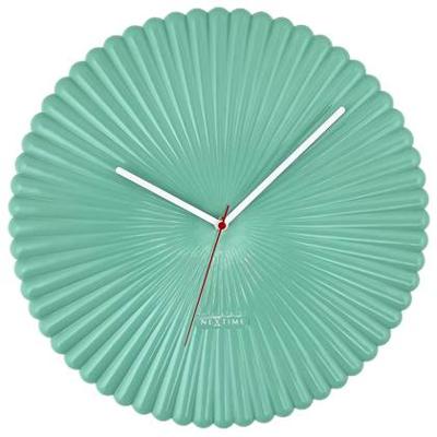 NeXtime - Wandklok 40cm - Stil - Groen - Polyresin - NeXtime &apos;Mousse&apos;