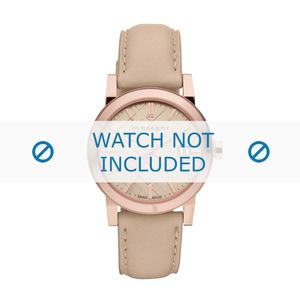 Horlogeband Burberry BU9109 Leder Beige 18mm