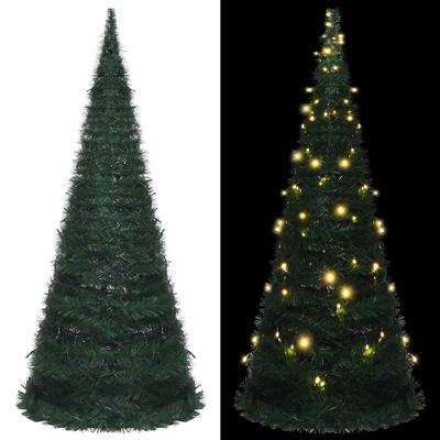 VidaXL Kunstkerstboom met verlichting pop-up 210 cm groen