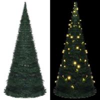 VidaXL Kunstkerstboom met verlichting pop-up 210 cm groen