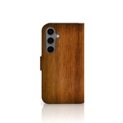 Samsung Galaxy S25 | Book Style Case | Donker Hout