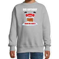 Fun Kerstsweater / outfit Did anybody hear my fart grijs voor kinderen