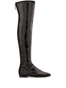 Giuseppe Zanotti bottes Candle brodées de sequins - Noir