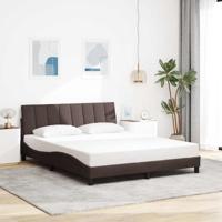 Bedframe zonder matras "Hanko" stof donkerbruin 160x200 cm