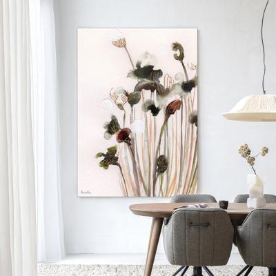 Urban Cotton Wandkleed 'Pastel Flowers 2' 145 x 190cm in Frame - black