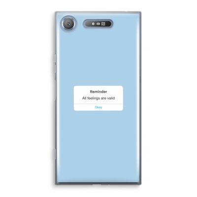 Reminder: Sony Xperia XZ1 Transparant Hoesje