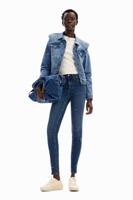 Slim fit jeans kralen bloemen - BLUE - 42 - thumbnail