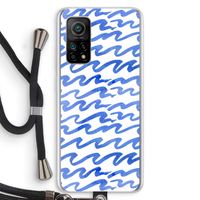 Blauwe golven: Xiaomi Mi 10T 5G Transparant Hoesje met koord