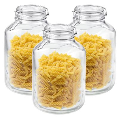 Weckpot/inmaakpot - Set van 3x stuks - 5000 ml - glas - beugelsluiting - D17 x H29 cm