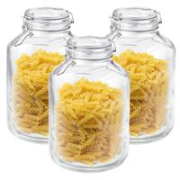 Weckpot/inmaakpot - Set van 3x stuks - 5000 ml - glas - beugelsluiting - D17 x H29 cm