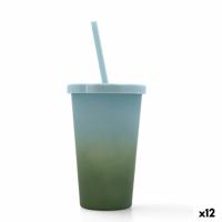Beker met Rietje Quid Quidate Groen Plastic 475 ml (12 Stuks)