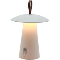 Lampada da tavolo senza fili - LUMISKY - FUNGY - H29 cm - Alluminio - Manico in pelle - LED bianco caldo