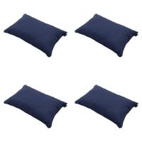 Sierkussen 60x40 cm Piping Panama Indigo (4 stuks) Madison - Madison