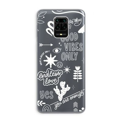 Good vibes: Xiaomi Redmi Note 9 Pro Transparant Hoesje