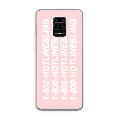 Hotline bling pink: Xiaomi Redmi Note 9 Pro Transparant Hoesje